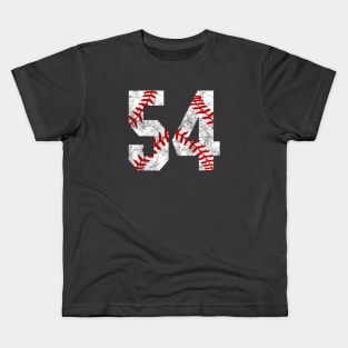 Vintage #54 Baseball Laces Baseball Mom Jersey Love Baseball Kids T-Shirt